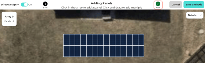 DirectDesign_AddArray_NextButton