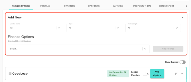 FinanceOptions_AddNewDropdown