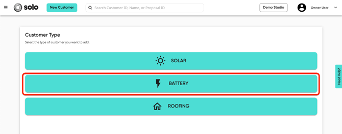 BatteryOnly_CustomerCreation_SelectType