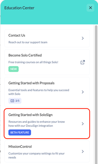 SoloSign_BetaMenuEducationCenter
